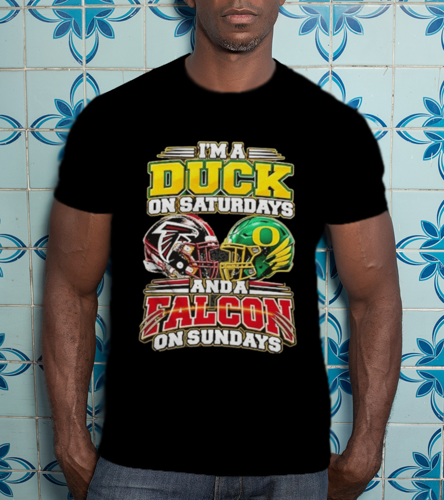 I'm A Duck On Saturdays And A Falcon On Sundays Football Helmets T-Shirt