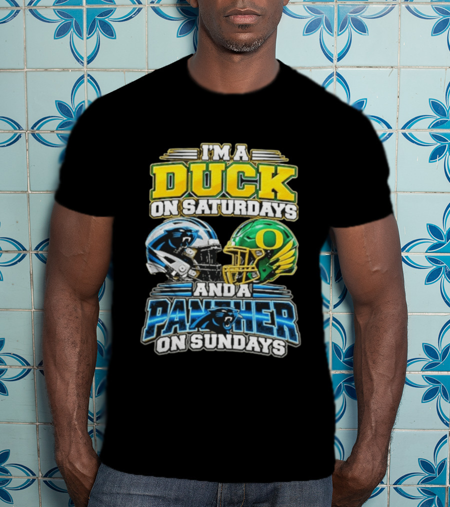I'm A Duck On Saturdays And A Panther On Sundays Helmet T-Shirt