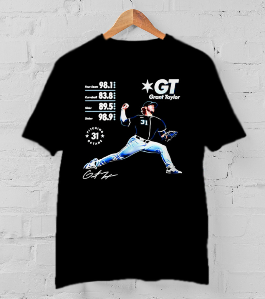 Grant Taylor 31 Chicago White Sox Pitcher Velocity Stats Octane Baseball T-Shirt