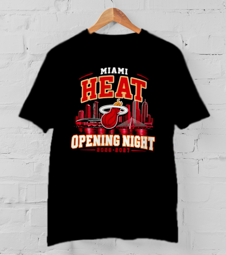 Miami Heat Opening Night 2026 2027 City Skyline T-Shirt