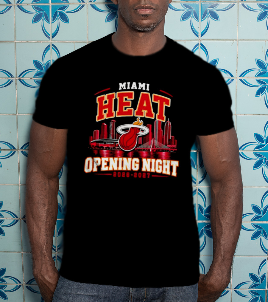 Miami Heat Opening Night 2026 2027 City Skyline T-Shirt