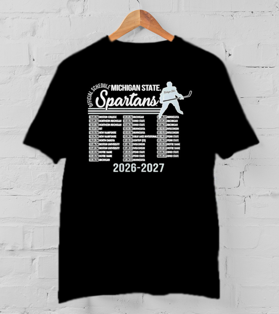 Michigan State Spartans Men's Ice Hockey Schedule 2026 2027 T-Shirt