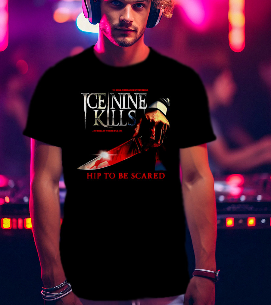 Ice Nine Kills Welcome To Horrorwood Hip To Be Scared Bloodied Axe Cinema Series T-Shirt