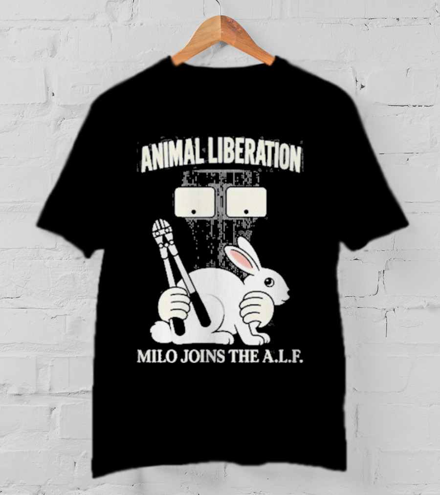 Animal Liberation Milo Joins The ALF Bunny With Pliers And Wrench T-Shirt