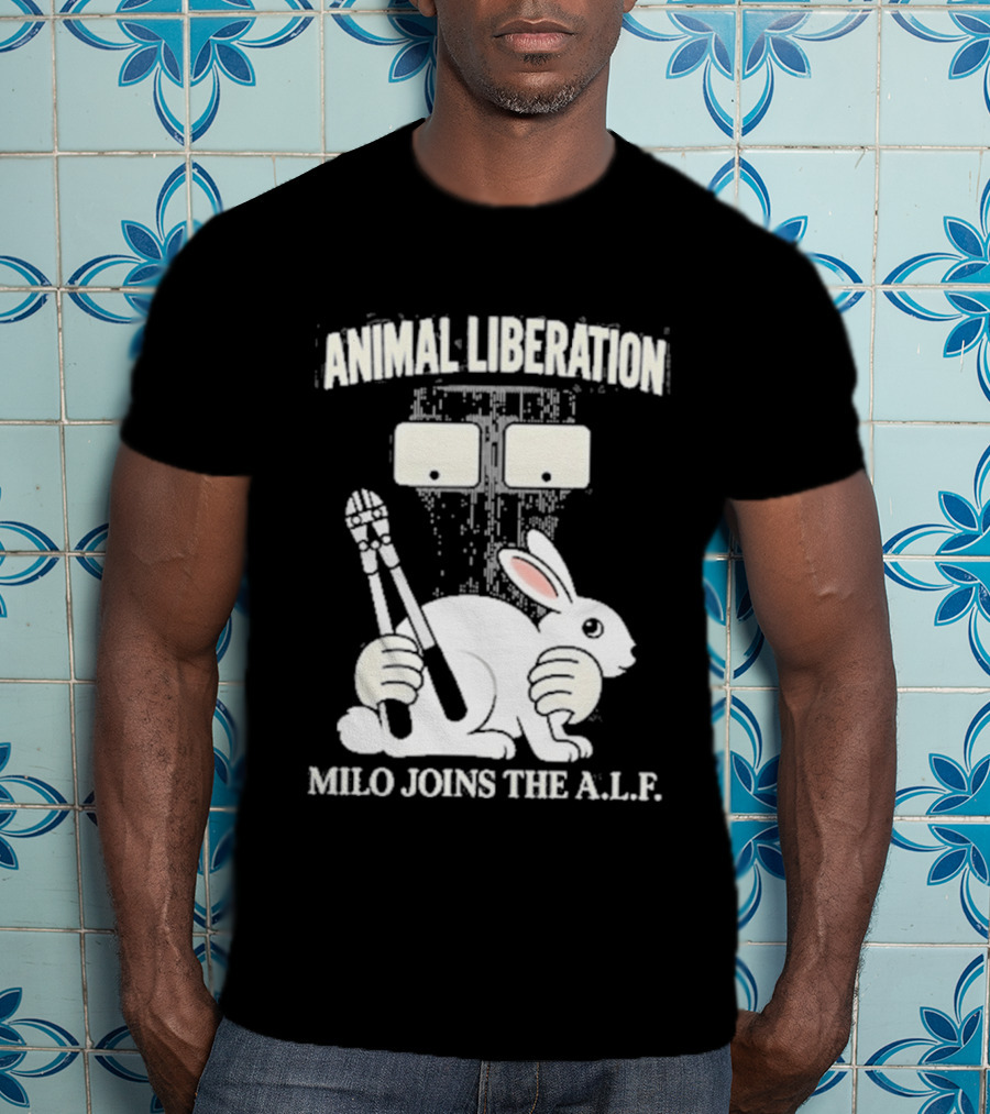 Animal Liberation Milo Joins The ALF Bunny With Pliers And Wrench T-Shirt