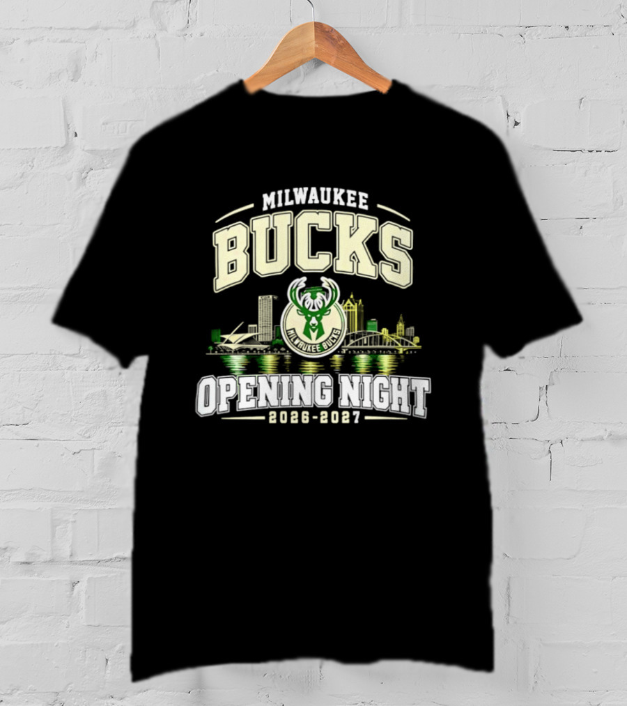 Milwaukee Bucks Opening Night 2026 2027 City Skyline T-Shirt