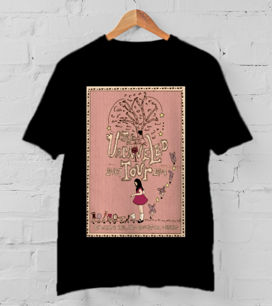 Olivia Rodrigo The Unraveled Tour Charlotte October 7 8 2026 Limited Concert Vintage Pink Design With Tree Butterflies Stars T-Shirt