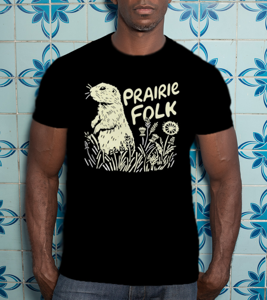 Prairie Folk Groundhog Meadow Wildlife Nature T-Shirt