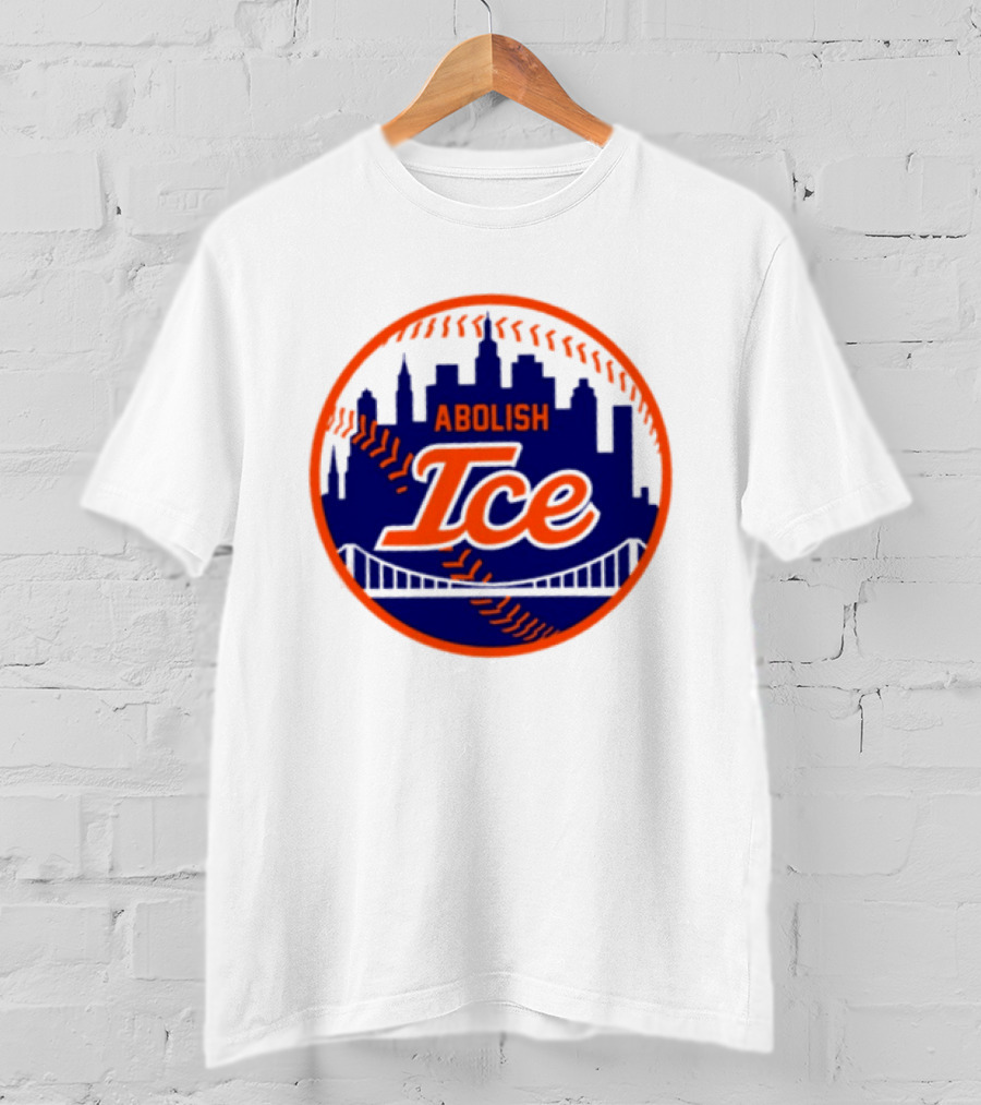 Abolish ICE New York Mets Baseball Fan City Skyline T-Shirt
