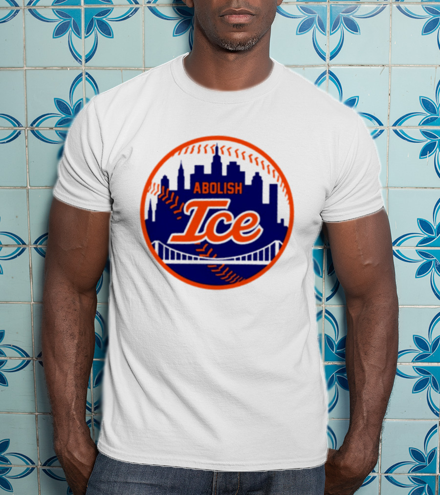 Abolish ICE New York Mets Baseball Fan City Skyline T-Shirt