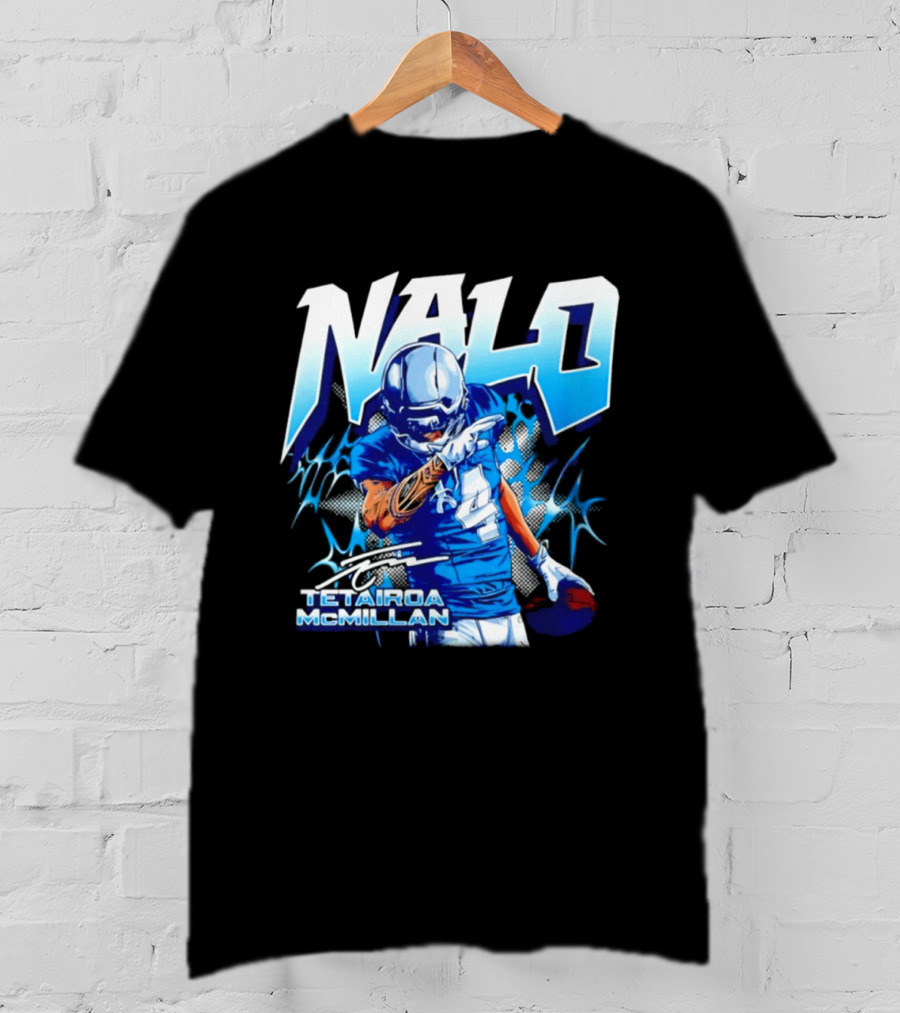 Tetairoa McMillan Nalo Carolina Panthers Football Lightning Player Number 4 T-Shirt