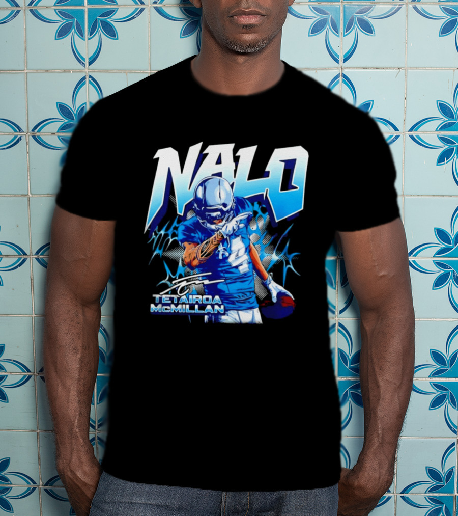 Tetairoa McMillan Nalo Carolina Panthers Football Lightning Player Number 4 T-Shirt