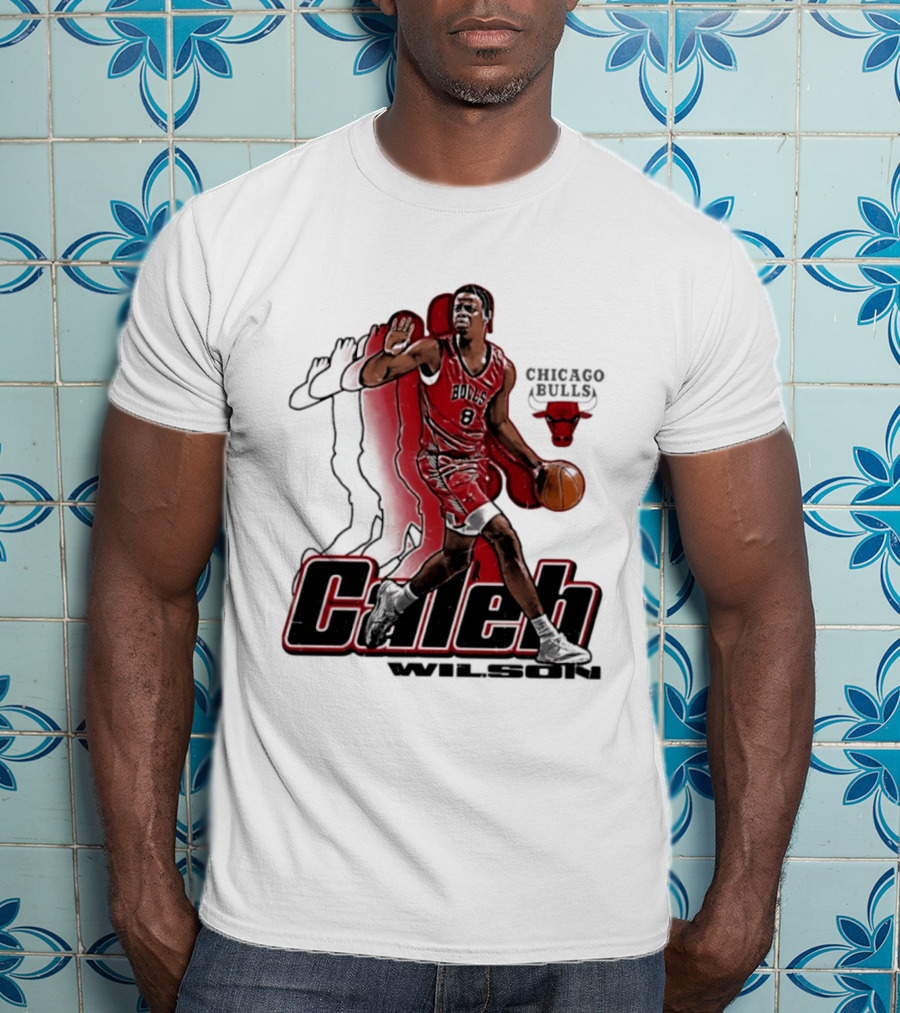 Caleb Wilson 8 Chicago Bulls Basketball Pose T-Shirt