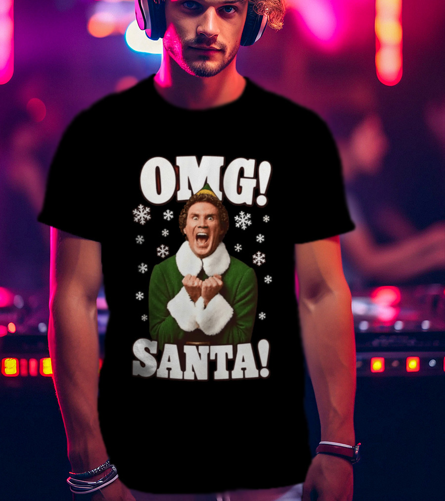 OMG Santa Will Ferrell Christmas Elf Snowflakes T-Shirt