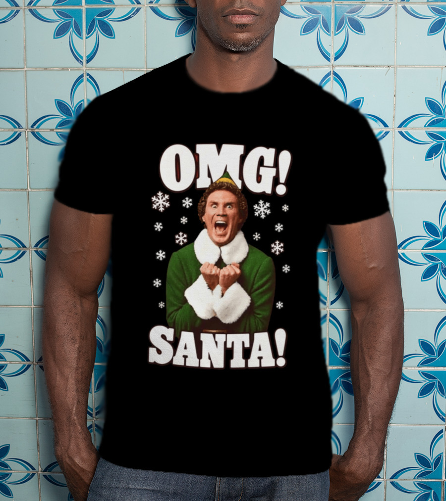 OMG Santa Will Ferrell Christmas Elf Snowflakes T-Shirt