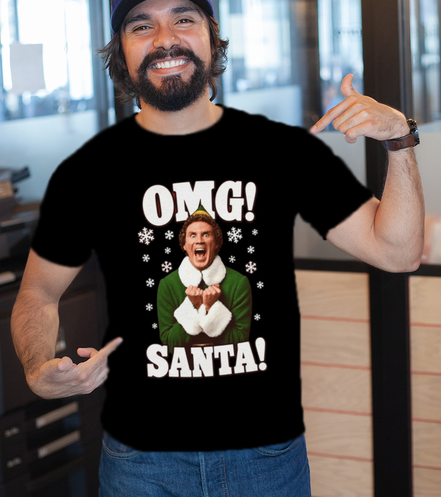 OMG Santa Will Ferrell Christmas Elf Snowflakes T-Shirt