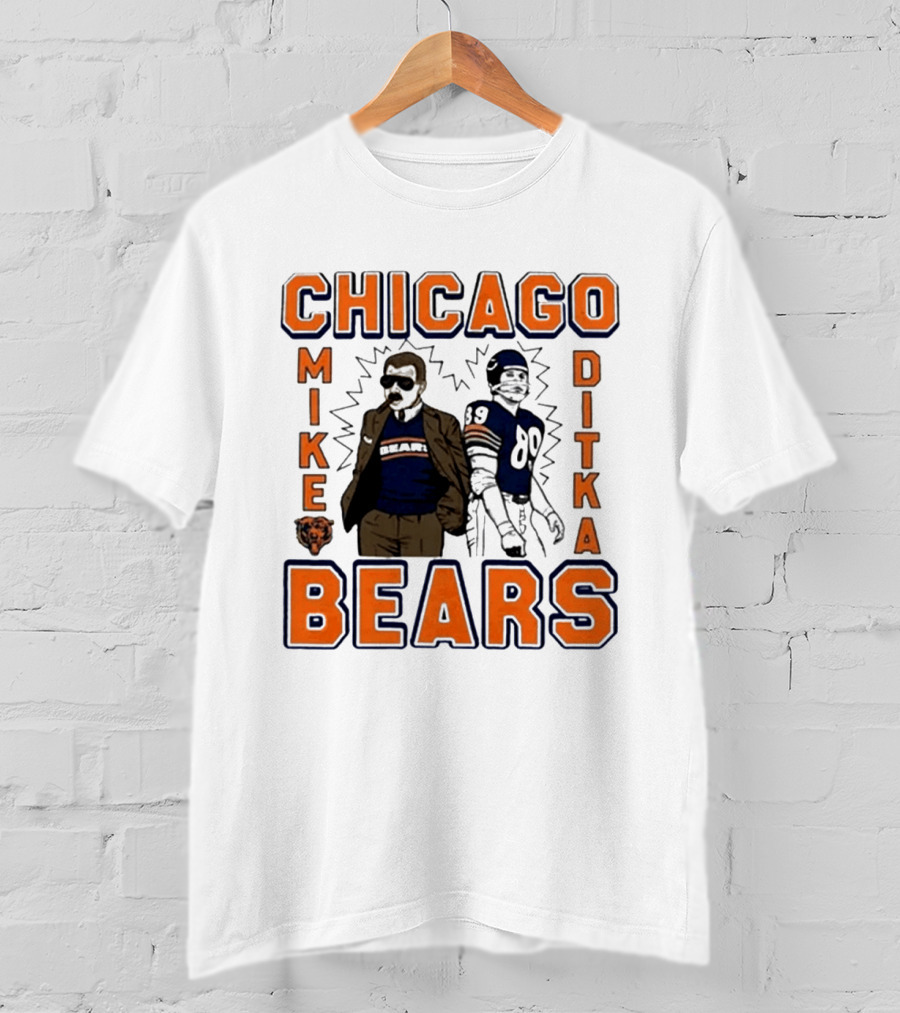 Mike Ditka Chicago Bears Vintage Homage Ash Grey T-Shirt