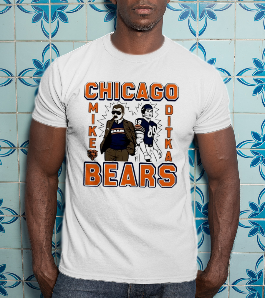Mike Ditka Chicago Bears Vintage Homage Ash Grey T-Shirt