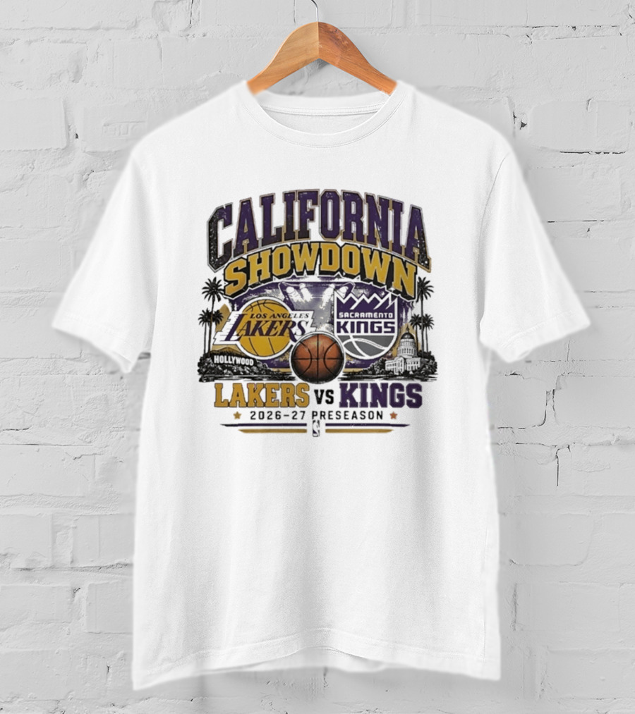 California Showdown Los Angeles Lakers Vs Sacramento Kings 2026 27 Preseason T-Shirt