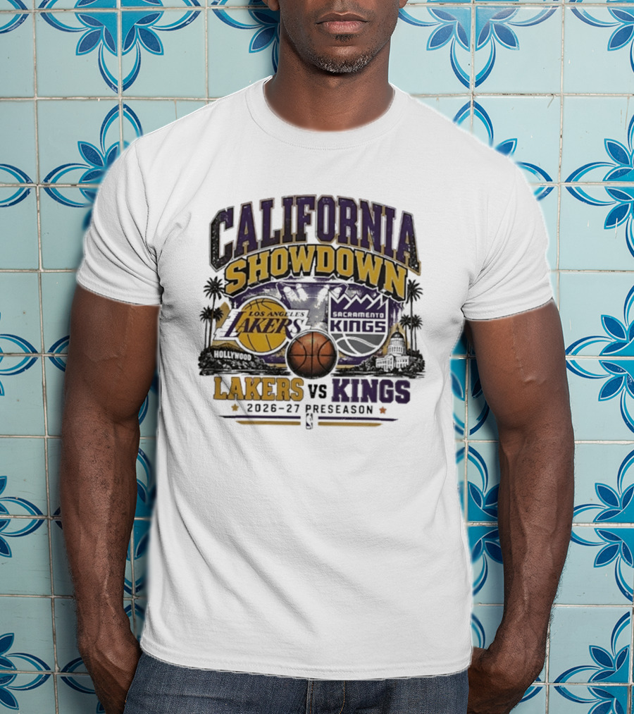 California Showdown Los Angeles Lakers Vs Sacramento Kings 2026 27 Preseason T-Shirt