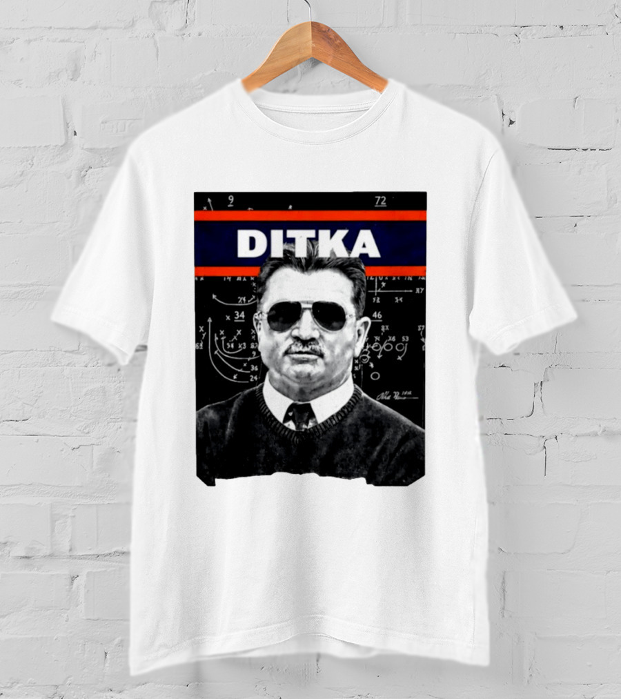 DITKA Da Coach Chicago Bears Legend Mike Ditka Playbook T-Shirt
