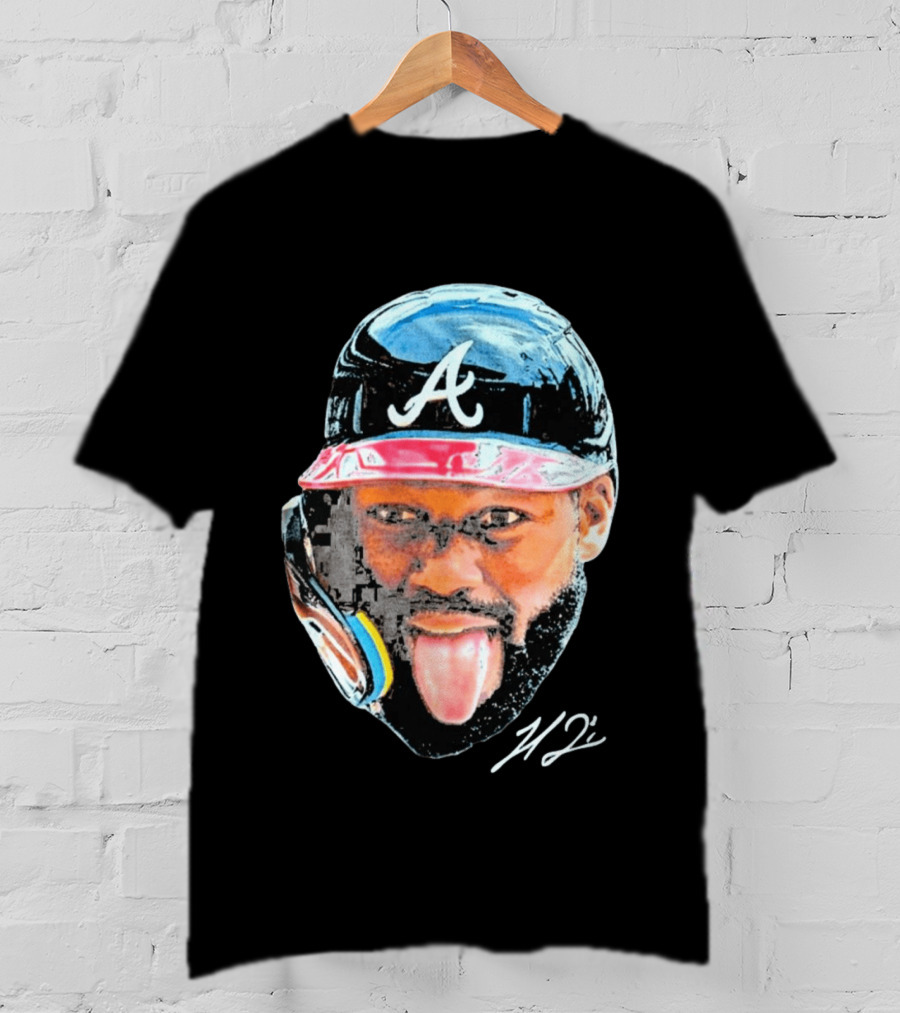Michael Harris II Atlanta Braves Big Head Icon Signature T-Shirt