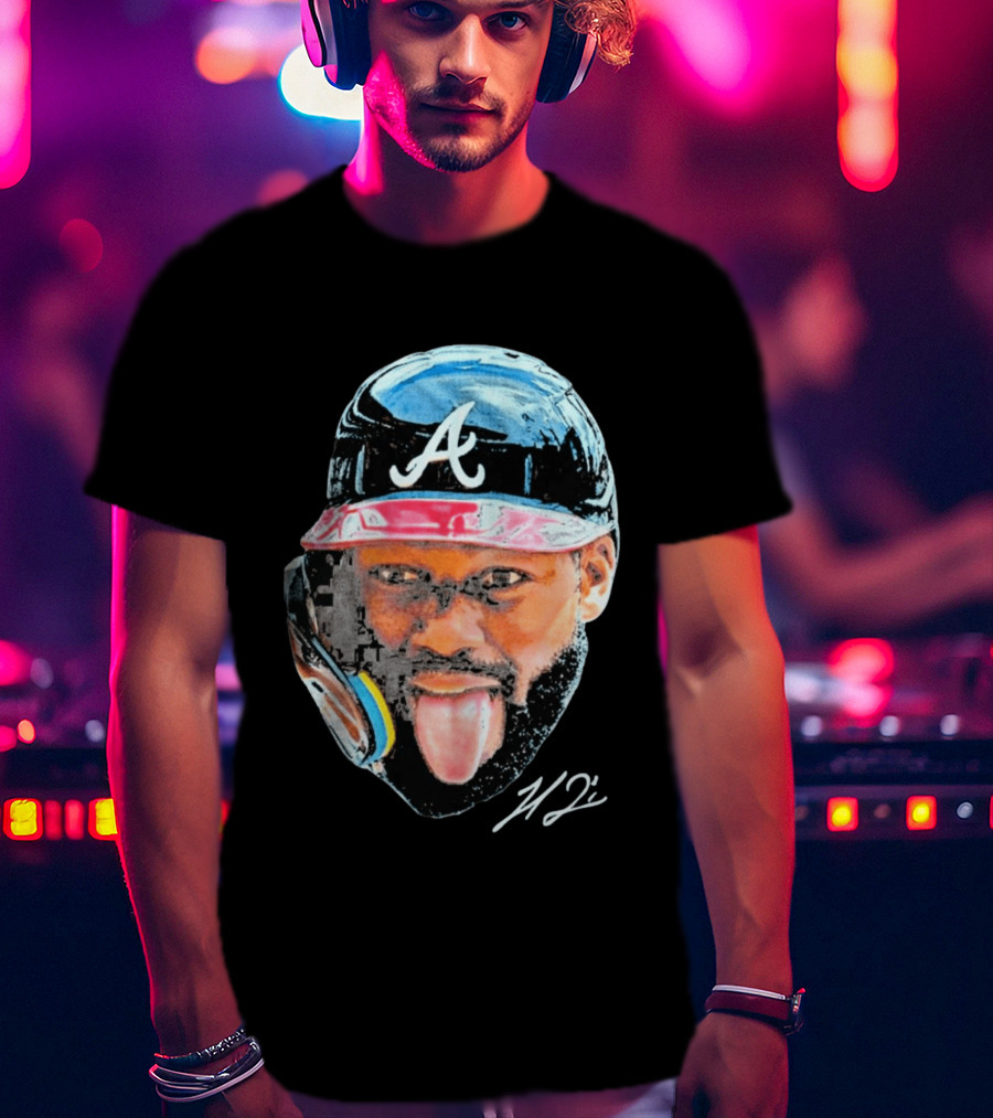 Michael Harris II Atlanta Braves Big Head Icon Signature T-Shirt