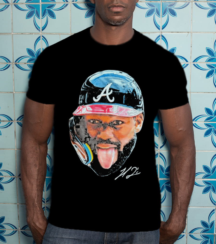 Michael Harris II Atlanta Braves Big Head Icon Signature T-Shirt