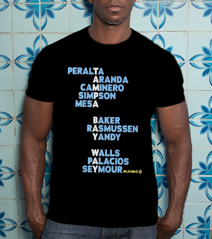 Tampa Bay Player Names Peralta Aranda Caminero Simpson Mesa Baker Rasmussen Yandy Walls Palacios Seymour T-Shirt