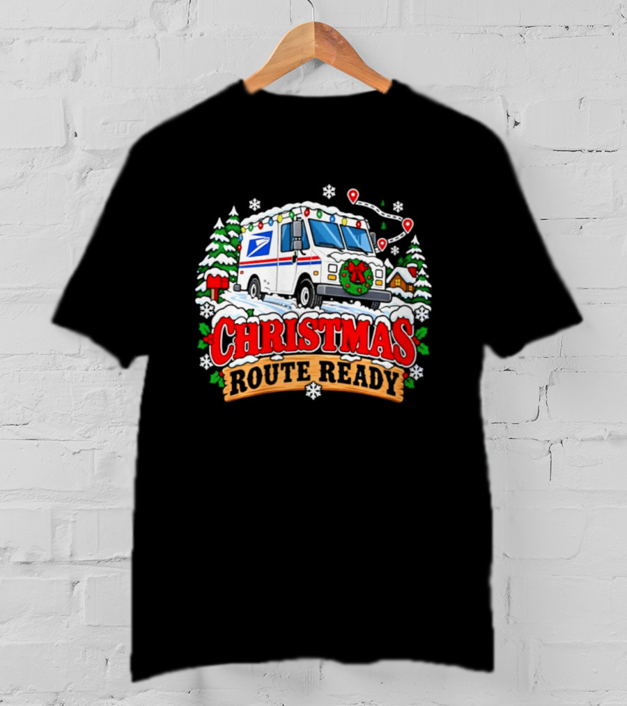 USPS Christmas Route Ready 2026 Delivery Truck Holiday Season T-Shirt