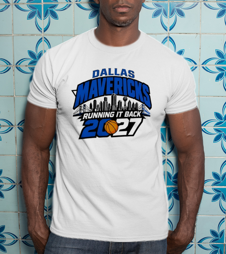 Dallas Mavericks Running It Back 2027 Skyline NBA Basketball T-Shirt