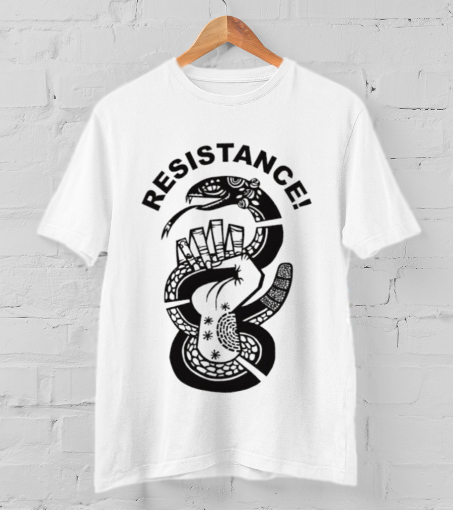 Resistance Snake And Raised Fist Symbolizing Social Justice And Activism T-Shirt