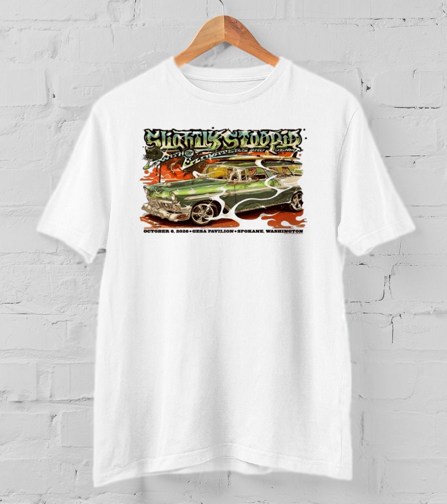 Slightly Stoopid Live With The Elevators And Denim October 6 2026 Gesa Pavilion Spokane WA T-Shirt