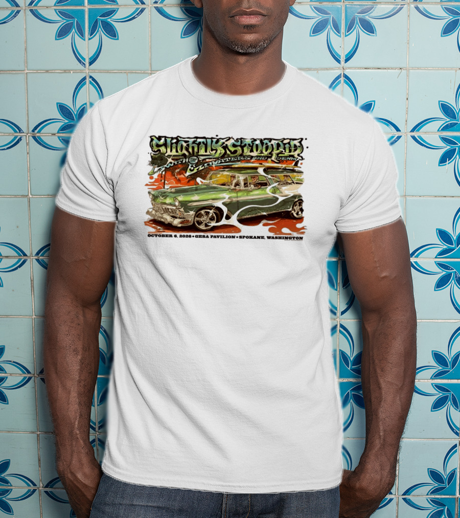 Slightly Stoopid Live With The Elevators And Denim October 6 2026 Gesa Pavilion Spokane WA T-Shirt