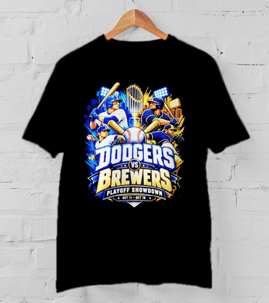 Dodgers Vs Brewers Playoff Showdown Oct 11 19 2026 T-Shirt