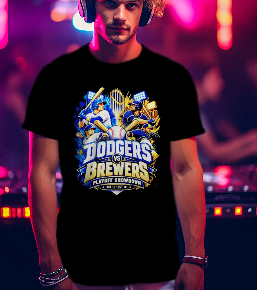 Dodgers Vs Brewers Playoff Showdown Oct 11 19 2026 T-Shirt
