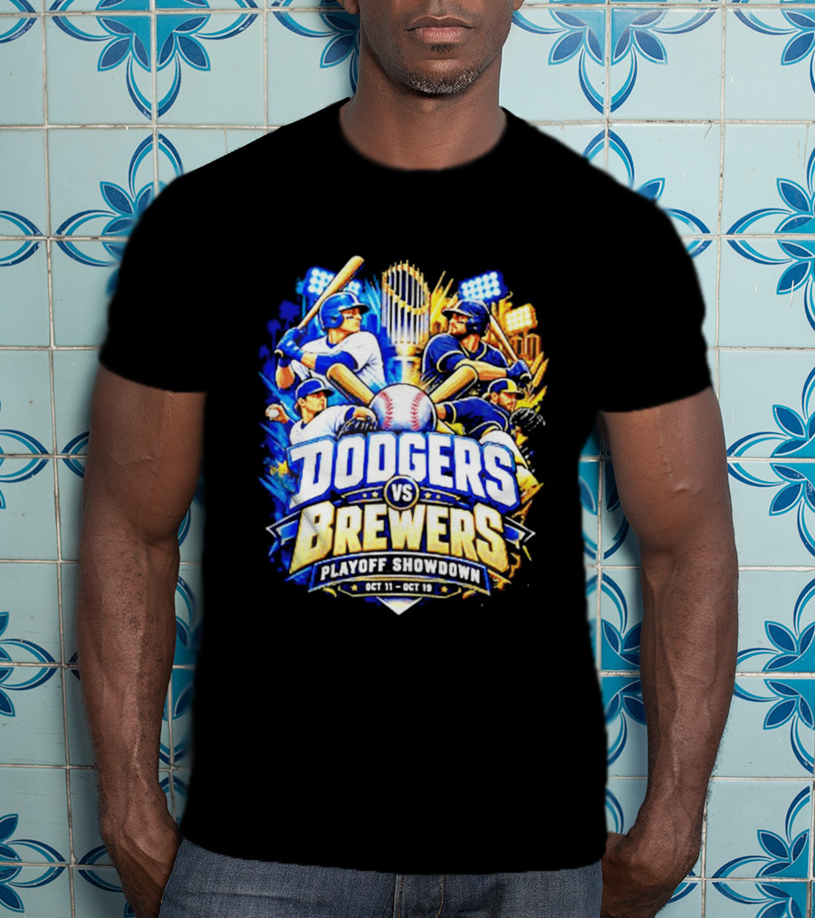 Dodgers Vs Brewers Playoff Showdown Oct 11 19 2026 T-Shirt