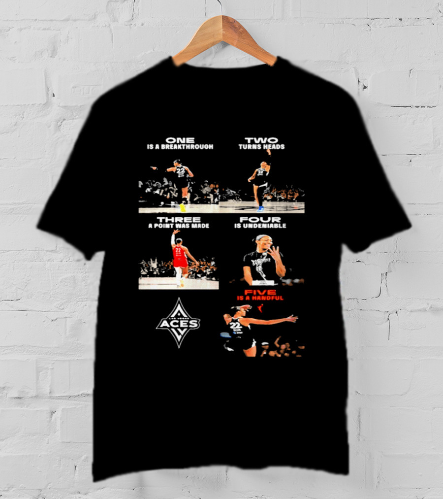 Congrats A'Ja Wilson One Is A Milestone Two Times MVP Three A Point Five Is A Handful Aces T-Shirt