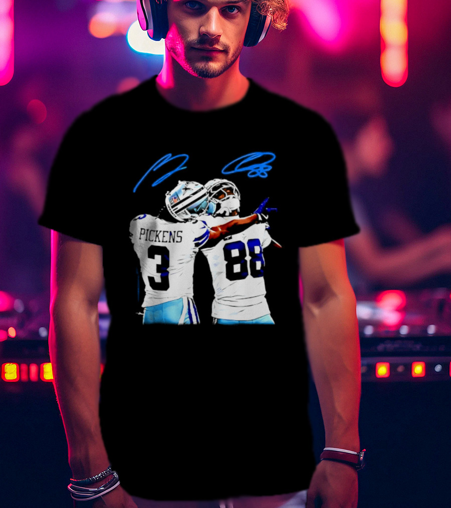 George Pickens CeeDee Lamb Dallas Cowboys Signatures T-Shirt
