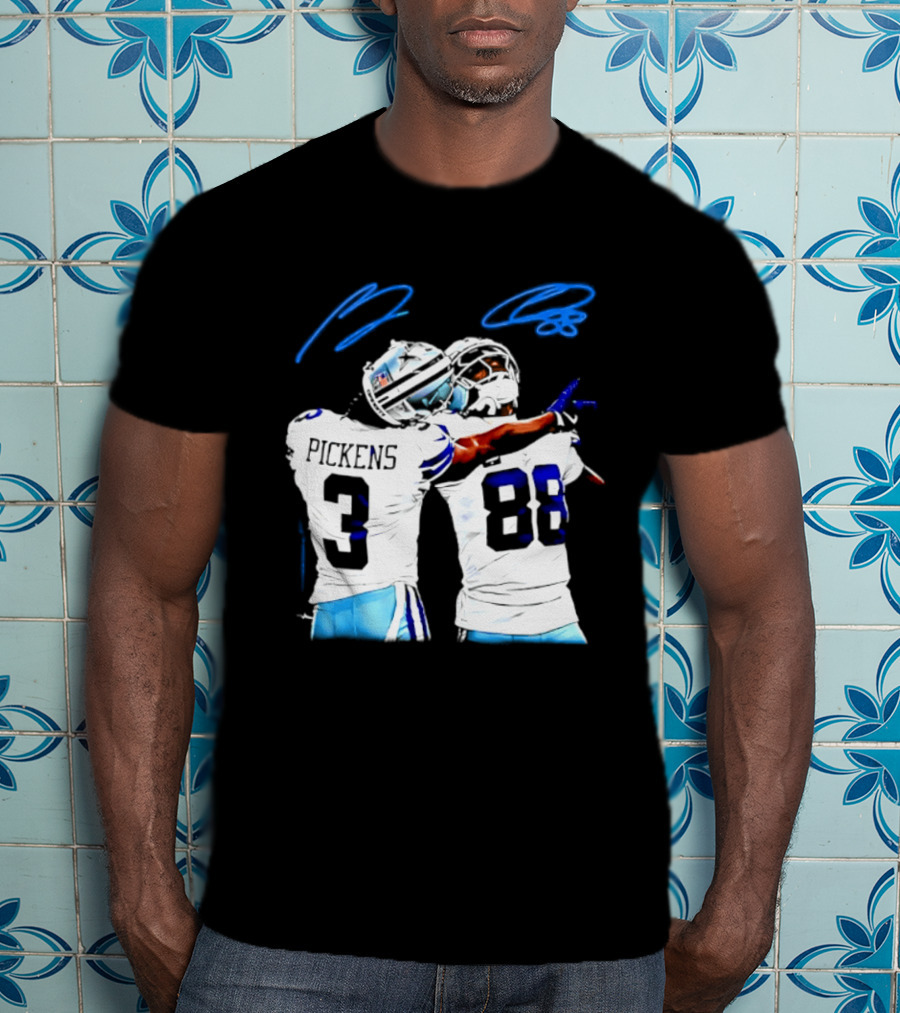 George Pickens CeeDee Lamb Dallas Cowboys Signatures T-Shirt