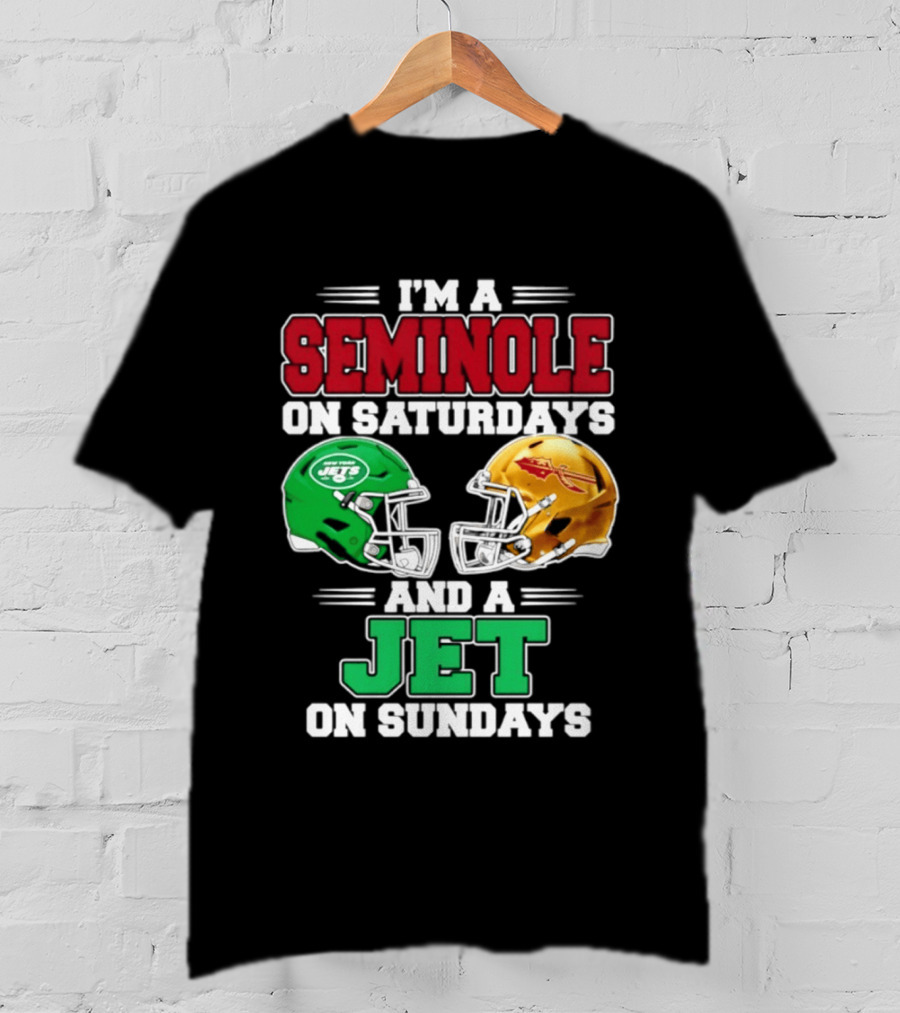 I'm A Seminole On Saturdays And A Jet On Sundays Football Helmets T-Shirt