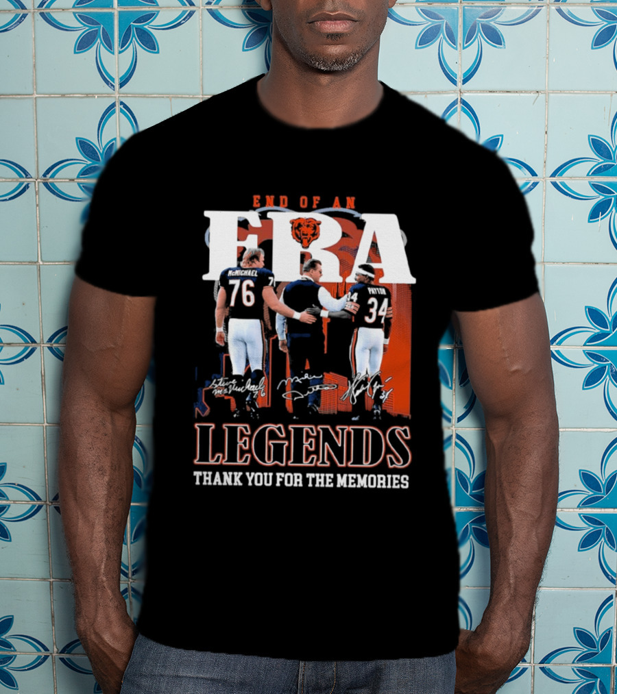 End Of An Era Legends Thank You For The Memories Bears Football 76 34 T-Shirt