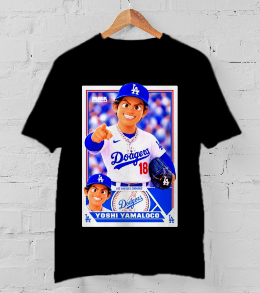 Block Legendz Yoshi Yamaloco Los Angeles Dodgers No 18 Baseball Card T-Shirt