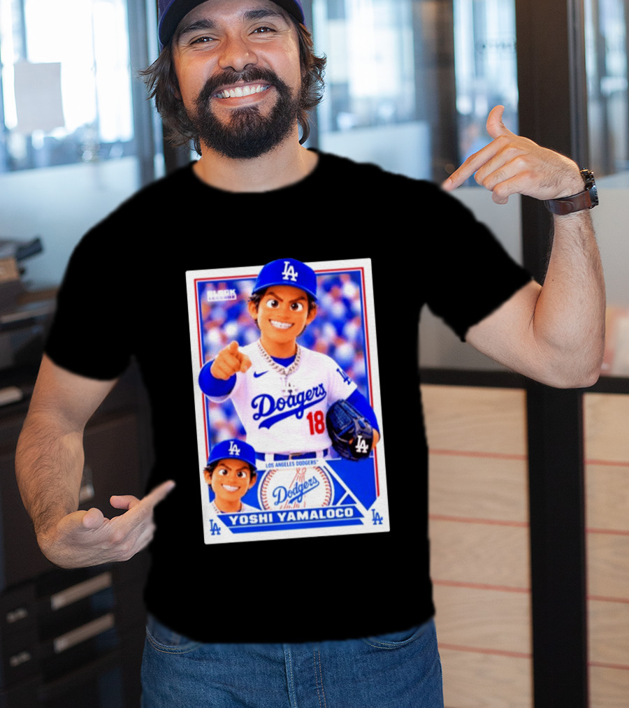 Block Legendz Yoshi Yamaloco Los Angeles Dodgers No 18 Baseball Card T-Shirt