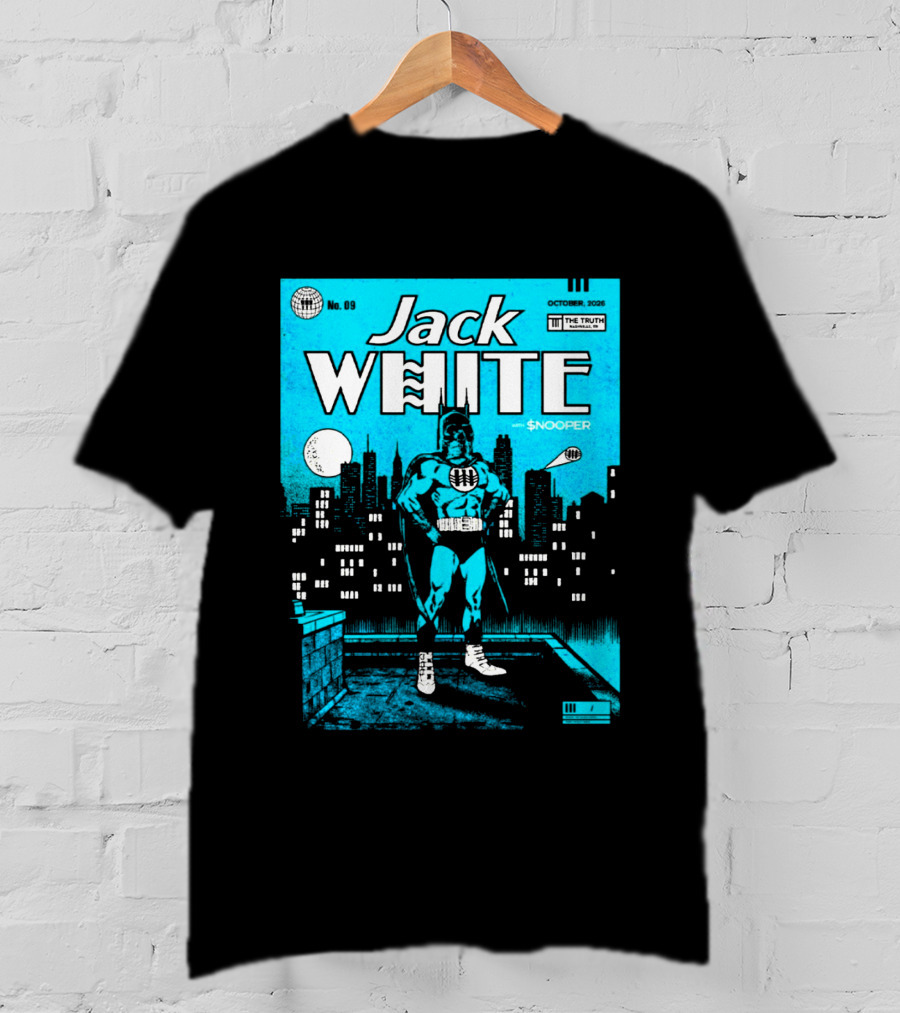 Jack White With Snooper Nashville TN 2026 Night 1 Live At The Truth October 9 Superhero Cityscape T-Shirt