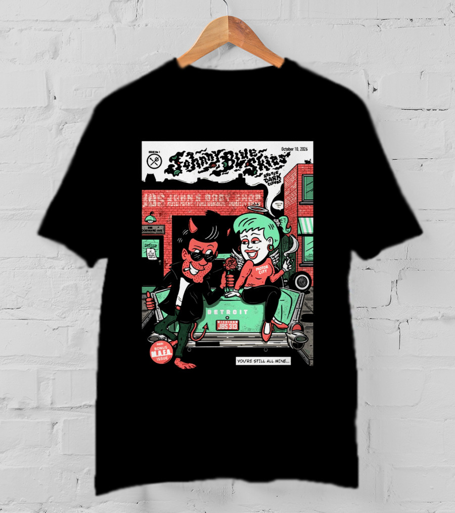 Johnny Blue Skies Detroit Event Motor City October 10 2026 Dark Clouds M.A.F.A Issue T-Shirt