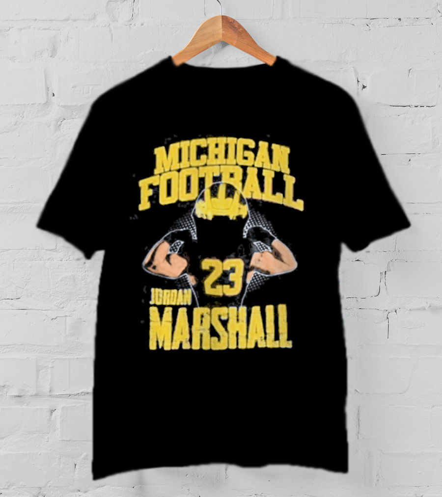 Jordan Marshall 23 Michigan Football Wolverines NIL Player T-Shirt