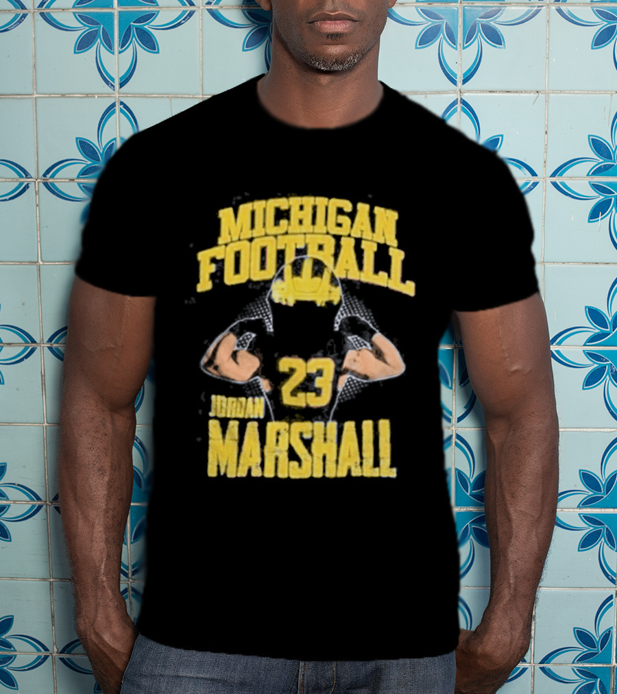 Jordan Marshall 23 Michigan Football Wolverines NIL Player T-Shirt