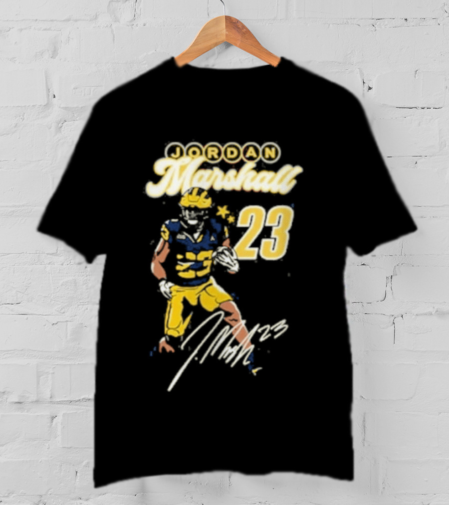 Jordan Marshall Michigan Wolverines 23 Player Signature T-Shirt