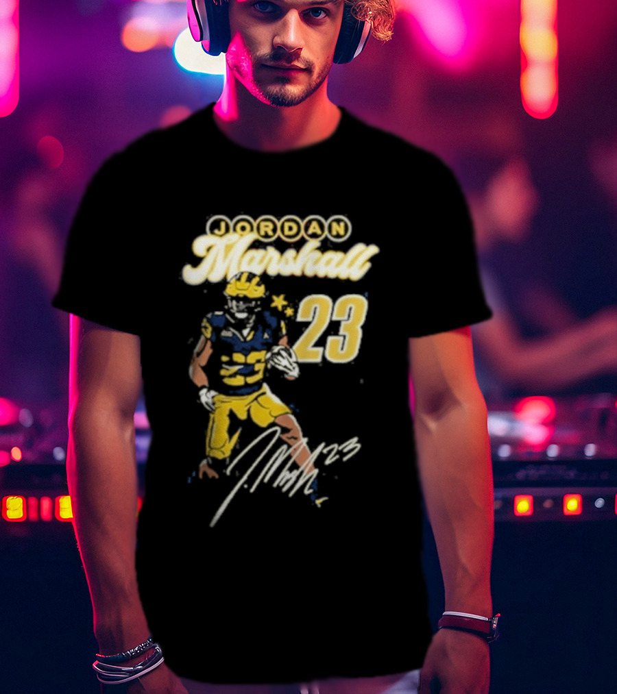 Jordan Marshall Michigan Wolverines 23 Player Signature T-Shirt